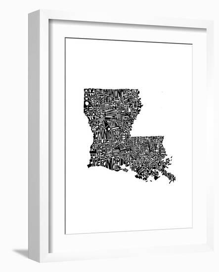 Typographic Louisiana-CAPow-Framed Art Print