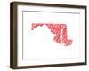 Typographic Maryland Red-CAPow-Framed Art Print