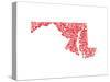 Typographic Maryland Red-CAPow-Stretched Canvas