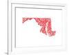 Typographic Maryland Red-CAPow-Framed Art Print