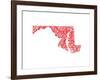 Typographic Maryland Red-CAPow-Framed Art Print