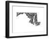 Typographic Maryland-CAPow-Framed Art Print