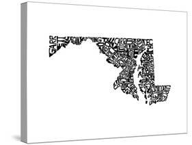 Typographic Maryland-CAPow-Stretched Canvas