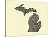 Typographic Michigan Beige Background-CAPow-Stretched Canvas
