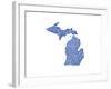 Typographic Michigan Blue-CAPow-Framed Art Print