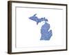 Typographic Michigan Blue-CAPow-Framed Art Print