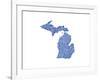 Typographic Michigan Blue-CAPow-Framed Art Print