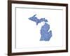 Typographic Michigan Blue-CAPow-Framed Art Print