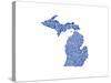 Typographic Michigan Blue-CAPow-Stretched Canvas