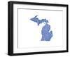 Typographic Michigan Blue-CAPow-Framed Art Print