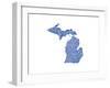 Typographic Michigan Blue-CAPow-Framed Art Print