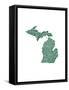 Typographic Michigan Forest Green-CAPow-Framed Stretched Canvas