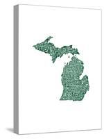 Typographic Michigan Forest Green-CAPow-Stretched Canvas