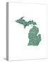 Typographic Michigan Forest Green-CAPow-Stretched Canvas