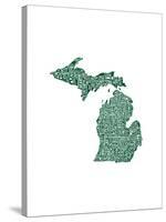 Typographic Michigan Forest Green-CAPow-Stretched Canvas