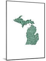 Typographic Michigan Forest Green-CAPow-Mounted Art Print