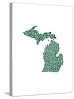 Typographic Michigan Forest Green-CAPow-Stretched Canvas
