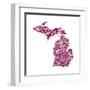 Typographic Michigan Maroon-CAPow-Framed Art Print