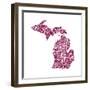 Typographic Michigan Maroon-CAPow-Framed Art Print