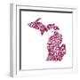 Typographic Michigan Maroon-CAPow-Framed Art Print