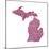 Typographic Michigan Maroon-CAPow-Mounted Art Print