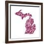 Typographic Michigan Maroon-CAPow-Framed Art Print