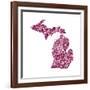 Typographic Michigan Maroon-CAPow-Framed Art Print