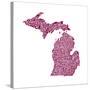 Typographic Michigan Maroon-CAPow-Stretched Canvas