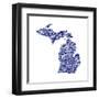 Typographic Michigan Navy-CAPow-Framed Art Print