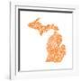 Typographic Michigan Orange-CAPow-Framed Art Print