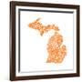 Typographic Michigan Orange-CAPow-Framed Art Print