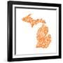 Typographic Michigan Orange-CAPow-Framed Art Print