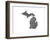 Typographic Michigan-CAPow-Framed Art Print