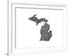 Typographic Michigan-CAPow-Framed Art Print