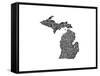 Typographic Michigan-CAPow-Framed Stretched Canvas