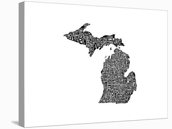 Typographic Michigan-CAPow-Stretched Canvas