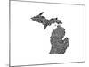 Typographic Michigan-CAPow-Mounted Art Print