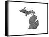 Typographic Michigan-CAPow-Framed Stretched Canvas