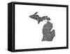 Typographic Michigan-CAPow-Framed Stretched Canvas