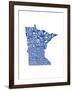 Typographic Minnesota Blue-CAPow-Framed Art Print