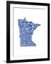 Typographic Minnesota Blue-CAPow-Framed Art Print