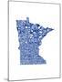 Typographic Minnesota Blue-CAPow-Mounted Art Print