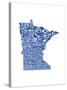 Typographic Minnesota Blue-CAPow-Stretched Canvas