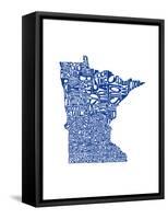 Typographic Minnesota Blue-CAPow-Framed Stretched Canvas