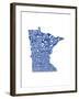 Typographic Minnesota Blue-CAPow-Framed Art Print