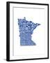 Typographic Minnesota Blue-CAPow-Framed Art Print