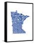 Typographic Minnesota Blue-CAPow-Framed Stretched Canvas