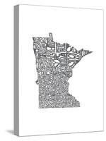 Typographic Minnesota Charcoal-CAPow-Stretched Canvas