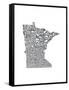 Typographic Minnesota Charcoal-CAPow-Framed Stretched Canvas