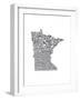 Typographic Minnesota Charcoal-CAPow-Framed Art Print